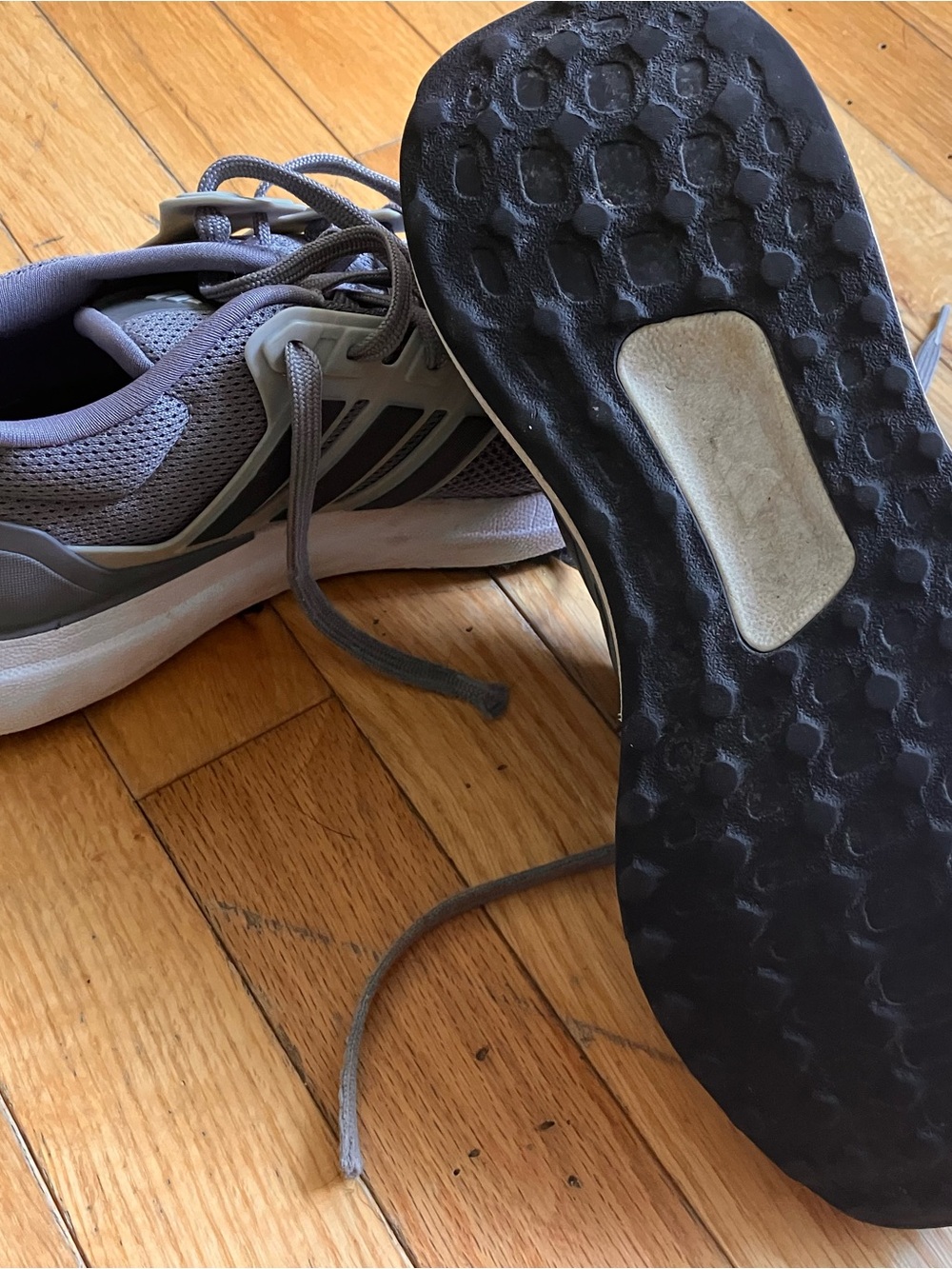 Adidas boys Gray Mesh Running Shoes